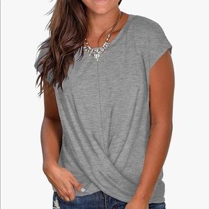 Gray top with knot
